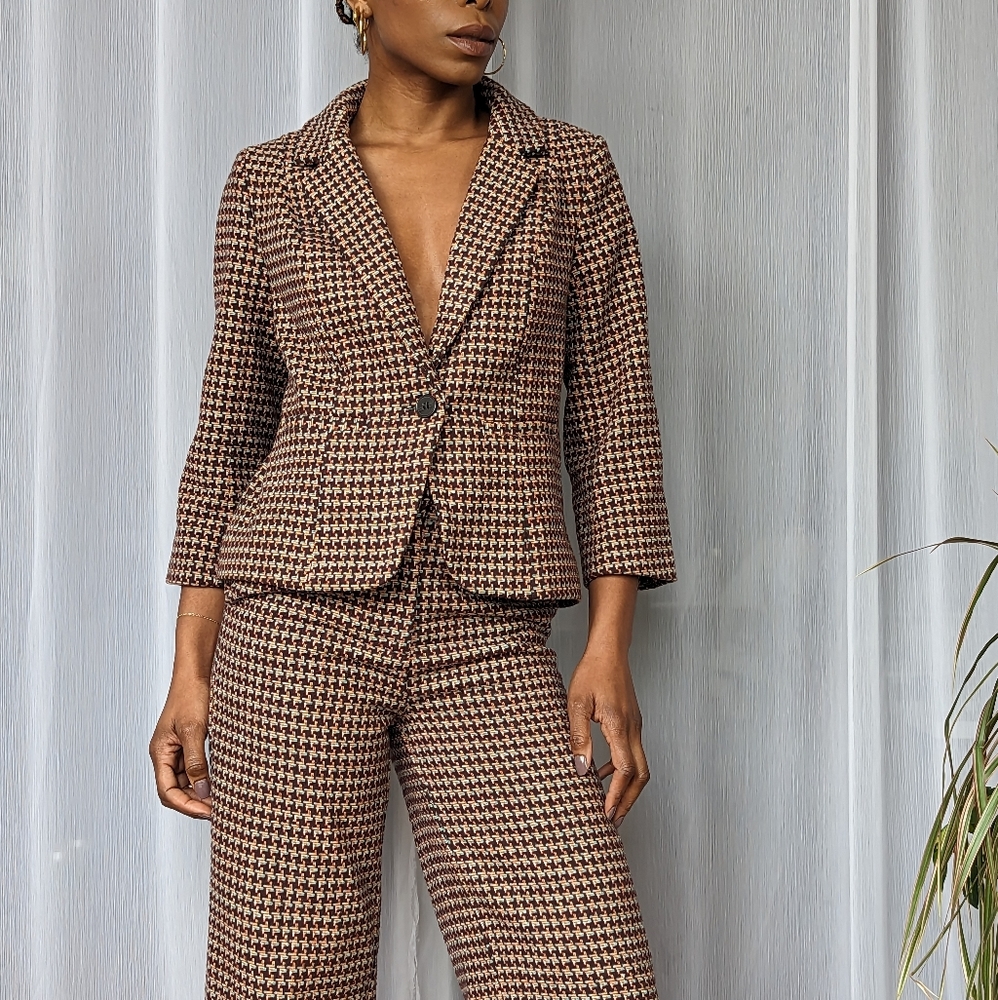 Modcloth Informed Ensemble Plaid Blazer Size S